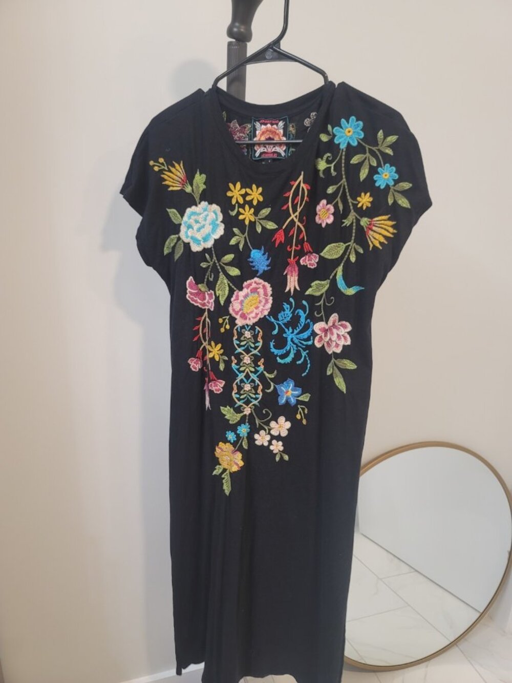 Johnny Was JWLA Edie Relaxed Knit Midi Dress Boho Chic J32224 S Deep Iris - Picture 2 of 8